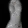 Corrente de Mamilo com Franjas Sexy Mais Vendida da Amazon Corrente de Cintura Dupla Camada Estrela Conjunto de Corrente Corporal Sexy Flash para Boate para Mulheres