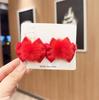 Nuevo tocado de princesa Hanfu para Año Nuevo, accesorios para el cabello con lazo para niños, pasador de bola de pelo para niñas, pasador para bebé, pinza de pico de pato