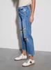 Europa y Estados Unidos suministro transfronterizo primavera y verano agujero delgado recto delgado jeans de nueve puntos
