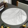 Tapete de isolamento térmico antiderrapante para hotel Palm Leaf, tapete redondo antiderrapante resistente a altas temperaturas para utensílios de mesa e pote de areia em PVC