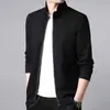 Chaqueta Casual de Cuello Alto para Primavera y Otoño para Hombre, Moderna, Holgada, Talla Grande, Cardigan con Cremallera, Sudadera, Chaqueta de Béisbol Versátil
