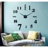 Venta al por mayor de fábrica decoraciones para sala de estar dormitorio pegatinas de pared 3D reloj Diy reloj de pared de espejo para el hogar personalizado reloj silencioso 015