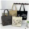 Bolsa Tote de Lona Grande Capacidade Casual Feminina 2025 Nova de Verão para Ir ao Trabalho Bolsa de Ombro para Sair Bolsa de Compras Portátil