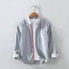 1232 Camisa de Bolso Primavera Masculina Casual de Negócios Manga Longa Cor Sólida Roupa Masculina Peça Única Dropshipping Estilo Japonês Fresco