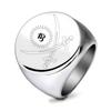 Anillo Duelo Doble Filo Redondo 22mm Acero Inoxidable Liso Láser Personalizado Transfronterizo Europeo y Americano Anillo de Acero Inoxidable Venta al por Mayor