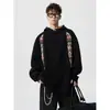 Sudadera con Capucha Pesada Resistente Lobo del Norte Color Vino Tinto para Hombre, Chaqueta Retro Patchwork Forrada de Polar Otoño e Invierno Nueva Llegada