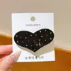 Pinza para el pelo de corazón con pedrería de colores estilo coreano para mujer, Pinza de alta gama para patillas laterales, Accesorio para el pelo dulce de nicho, Pinza de pico de pato para mechones sueltos