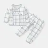 Ropa estilo monje para recién nacidos Ropa de bebé Conjunto de otoño para bebé Ropa interior de algodón puro Tops y pantalones de otoño con cordones para niños y niñas