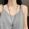 Estilo Minimalista Cool Pingente Gota Longo Colar Feminino Corrente de Suéter com Cordão Acessórios de Corrente Clavicular de Luxo Leve de Nicho