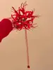 ¡Encantador! Pinza para el Cabello de Pato con Borla de Flor Roja de Hada Súper Tocado Lateral Accesorio para el Cabello de Gama Alta Personalizado