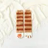 Meias de chão femininas meias de fleece de coral femininas inverno espessadas dispensando garra de gato casa pelúcia meias para dormir femininas meias de dormir femininas