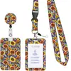 Cordón de poliéster estampado de girasol Parche epoxi ABS Hebilla de fácil extracción Hebilla para tarjeta de identificación/certificado de girasol de fácil extracción