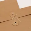 Bolsa de Archivo Artística Retro con Correa Sobre de Papel Kraft de Tacto Grueso Simple Bolsa de Almacenamiento para Agenda Factura Papelería Cosida con Hilo