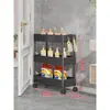 Estante de Almacenamiento para Espacios Pequeños Baño Trasera de Puerta Carrito Pequeño Inodoro Lavadora Gabinete de Almacenamiento de Múltiples Niveles para Espacios Estrechos Cesta para Verduras de Cocina