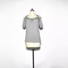 Spot wish Amazon quente europeu e americano gola V costura manga curta renda casual solta camiseta para mulheres