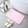 Felpudo de vellón coral con relieve de adoquines, alfombra de espuma viscoelástica, absorbente para puerta de baño y baño
