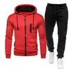 2026 Novo Conjunto de Moletom com Capuz e Zíper Cardigan Primavera e Outono Calças Esportivas Calças Longas de Outono Conjunto de Duas Peças