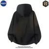Sudadera con capucha tipo cárdigan de manga larga de alta calidad y moderna marca NASA para hombre, top casual de moda otoñal para pareja