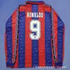 Ventas Directas de Fábrica de Camisetas de Fútbol Deportivas Retro de Manga Larga del Manchester United y Barcelona de Local y Visitante Transfronterizas con Diseños Impresos al por Mayor