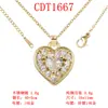 Pendente Cor Cobre Puro Conserva Cor Microincrustado Zircônia Coração Gota d'Água Trevo de Quatro Folhas Colar Cruz de Aço Inoxidável Feminino