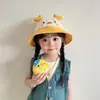 Sombrero protector solar para niños, sombrilla de verano, anti-UV, chal, sombrero protector de cuello, lindo sombrero de copa vacío con aleros grandes para bebés, niños y niñas.