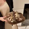 Sapatos Casuais de Algodão para Casa Outono e Inverno para Mulheres, Pantufas Peludas da Moda, Pantufas de Algodão Plataforma com Solado Grosso, Sapatos Quentes para Confinamento