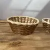 Cesta de almacenamiento tejida de ratán natural puro para frutas, verduras y pan, cesta de almacenamiento para el hogar estilo pastoral, cesta tejida de ratán