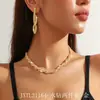 Conjunto de dos piezas de collar y pendientes con cadena de garra y diamantes de imitación, cadena tejida para clavícula, accesorios para cena, gran oferta transfronteriza
