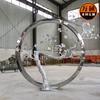 Fabricante personalizado aço inoxidável anel abstrato grande árvore escultura departamento de vendas imobiliário paisagem ao ar livre decoração aquática esboço