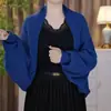 Primavera 2025 Nuevo Estilo Elegante Nuevo Estilo Chino Cheongsam con Chal Simple Estilo Juvenil Cárdigan de Punto