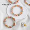Pulseira de ágata flor de cerejeira verde cristal natural ágata círculo único contas redondas pulseira feminina acessórios de joalheria simples atacado