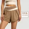 Shorts de Yoga con Bloques de Color Falsos de Dos Piezas Xijiang Ropa Deportiva para Correr y Fitness Shorts Deportivos Antiexposición para Mujer Verano