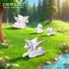 Micro paisaje de hadas, pastel de hadas, pequeños adornos románticos, cielo estrellado, unicornio, lindo animal, artesanía de resina, colgante