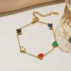 Pulsera de Trébol de Cuatro Hojas Popular Transfronteriza Cadena Moda al por Mayor Joyería de 9 mm Estilo Europeo y Americano Nicho Lujo Ligero Gama Alta