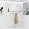 Cabide Estilo Chinês Aço Inoxidável Madeira Natural Cor Haste Suspensa Multifuncional Ajustável Exibidor Expositores Cabide de Roupas
