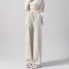 Pantalones de Maternidad Primavera y Otoño Ropa Exterior Pantalones de Pierna Ancha 2026 Estilo Nuevo Sin Opresión en el Vientre Durante el Embarazo Pantalones de Arroz Glutinoso Ropa de Otoño