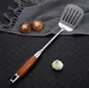Espátula de aço inoxidável conjunto de utensílios de cozinha cozinha criativa cabo de madeira antiderrapante resistente a alta temperatura cerca escumadeira espátula espátula colher de panela utensílios de cozinha