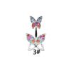 Anillo de ombligo con diseño de mariposa, corazón, diamante y circonita, con forma de conejo Shambhala y doble cabeza, para punción de uñas.