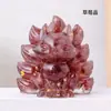 Granos de cristal natural transfronterizos resina de goma zorro de nueve colas pequeño adornos de muñeca de animal de cristal para el hogar sala de estar venta al por mayor