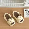 Sapatos Infantis Verdes de Dragão Fofo Personalizados para Meninos, Chinelos Eva Super Macios de Desenho Animado para Meninas, Verão Interno, Mudança de Cor