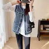 Chaleco de mezclilla tejido resistente estilo Chanel, chaleco sin mangas, moda otoño 2026 para mujer, chaleco de exterior