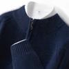 Suéter Casual y Versátil de Otoño e Invierno Nuevo para Hombre, Cuello Alto Medio, Cachemira, Jersey, Suéter de Media Cremallera, Engrosado, Casual de Negocios