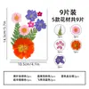 Marcador de página DIY com flor seca em relevo, porta-retrato, leque de resina, adesivo de espécime de planta de flor real prensada, kit de material artesanal