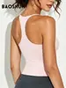 Camiseta Deportiva sin Mangas de Espalda en I con Copas Fijas para Mujer con Almohadillas en el Pecho, Ropa de Yoga, Ropa Interior, Top de Fitness para Pilates Yoga