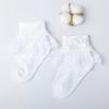 Meias de algodão para meninas cor sólida renda bordada renda meias infantis laço Pérola meias curtas de algodão meias de dança para bebê