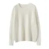 Suéter de Punto Calado con Cuello Redondo de Cachemira Nuevo Otoño/Invierno 2025 Camiseta Base de Moda Suéter Elegante