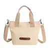 Bolso de mano minimalista estilo japonés de lona gruesa, bolso pequeño cruzado, versátil artístico para el día a día, bolso tote portátil para estudiante, para ir al trabajo