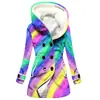 Casaco Trench Coat Feminino 2023 Novo, Quente para o Inverno, Estilo Europeu e Americano, Patchwork Colorido, Com Capuz, Venda Quente Transfronteiriça, Atacado