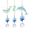 Serie Océano Azul Ballena Caballito de Mar Delfín Atrapasol Colgante de Cristal Decoración Exterior Amazon Transfronterizo