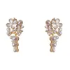 Pendientes de Borla de Perla con Pétalos Incrustados de Diamantes de Moda Sencilla para Mujer con Lujo Ligero y Diseño Único Pendientes al por Mayor